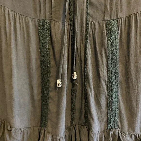 Anna-Kaci black flowing Tunic/Shirt Size Medium; lined with 3/4 sleeves - Picture 5 of 9